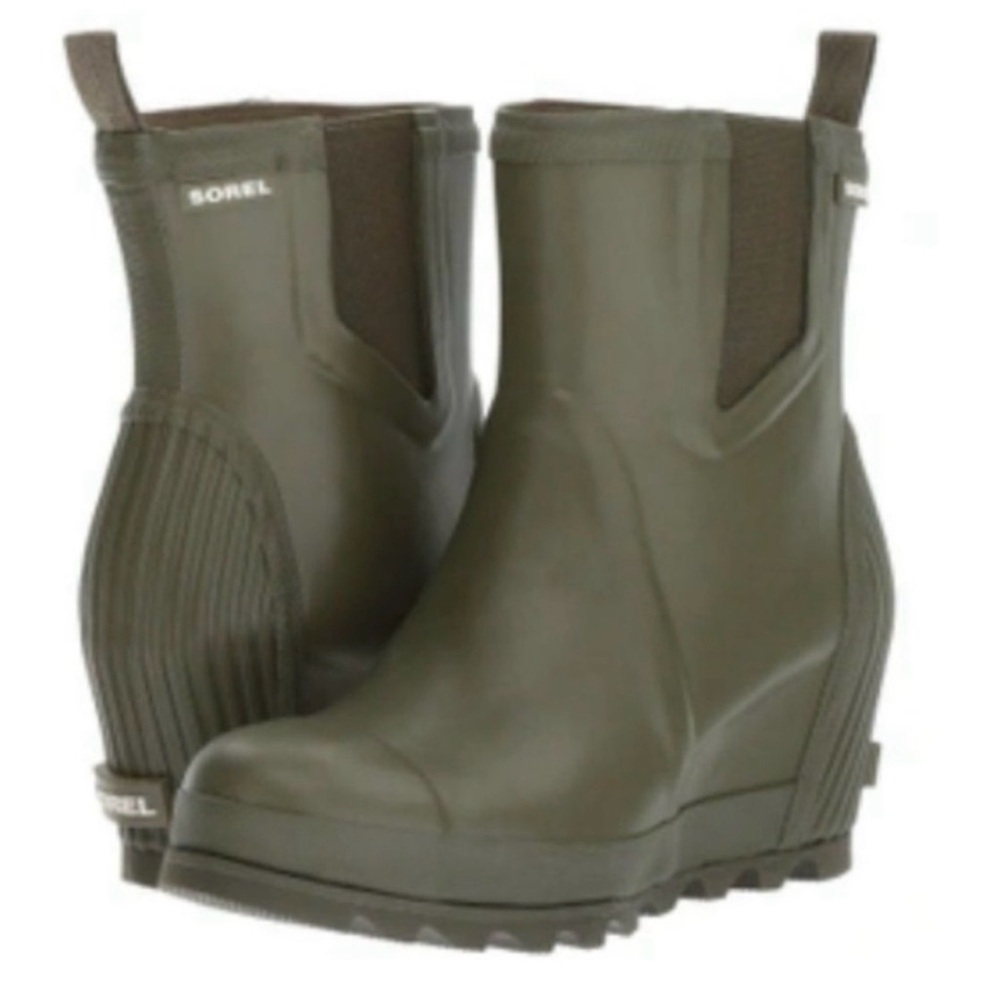 Sorel Olive Green Chelsea Rain Booties